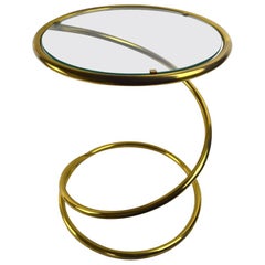 Brass Coil Spring Table Attributed to Pace