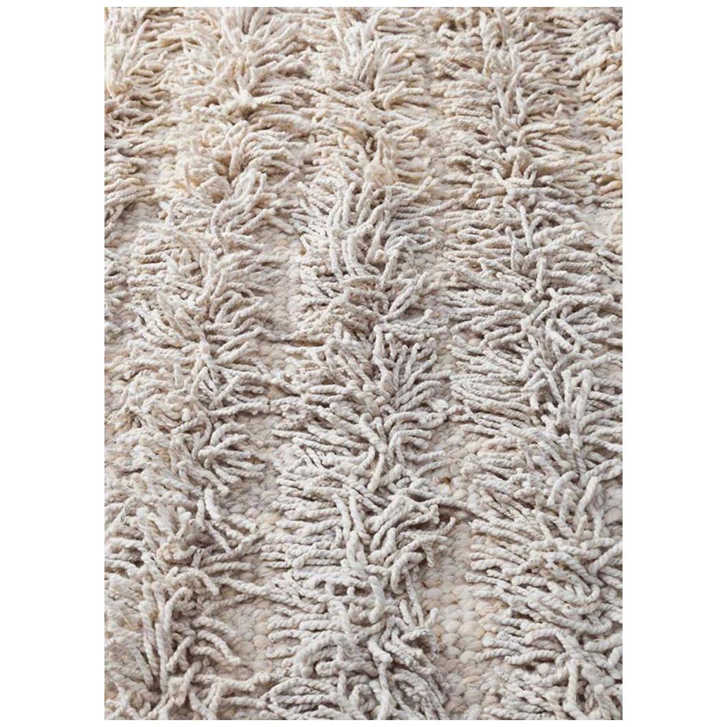 Handwoven Wool Rug, Organic Modern Tailored Shag Style For Sale