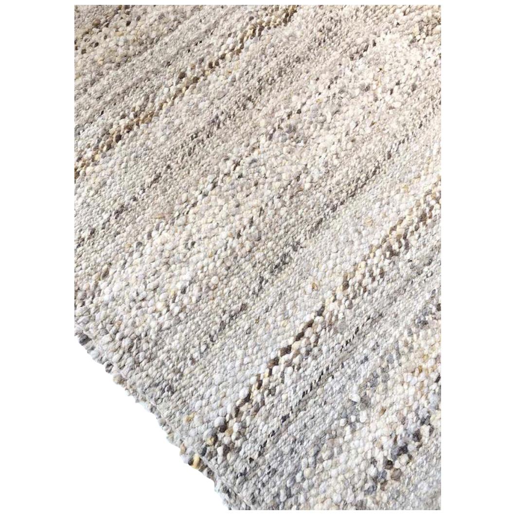 Handwoven Wool Rug, Modern Organic Textured Style For Sale