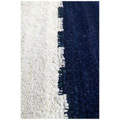 Handwoven Wool Rug, Organic Modern Color Block Style