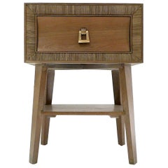 Paul Frankl for Brown Saltman Combed and Cerused Oak End Table or Nightstand