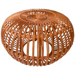 Wicker or Rattan Ottoman, Pouf, Stool or End Table by Franco Albini