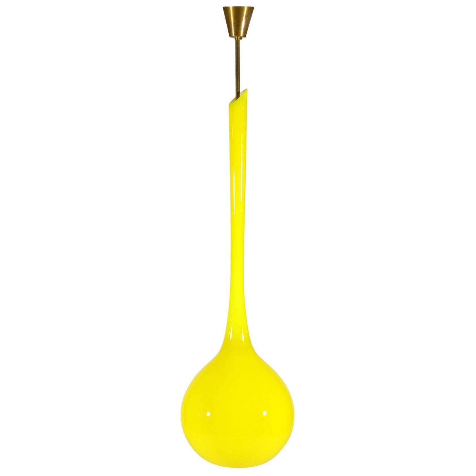 Gino Vistosi Murano Glass Yellow Chandelier, 1960