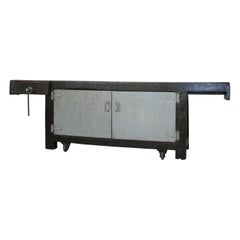 Antique Old Industrial Workbench