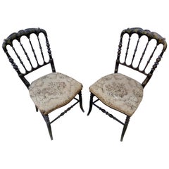 19th century italian Chiavari style pair of chairs