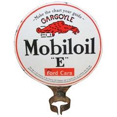 1920s-1930s Mobiloil Gargoyle D.S. Porcelain Lubester Sign