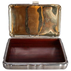 Oversized Czech .800 Silver and Mahogany Cigar Box by Frantisek Bibus, 61.25 toz