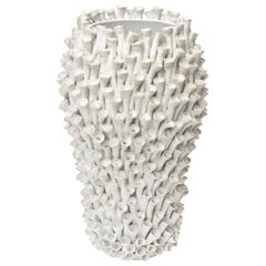 Organic Modern Sculptural White Ceramic Sculpture/ Vase/ Vessel