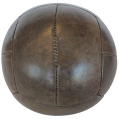 Large Vintage Hand-Stitched Leather Medicine Ball