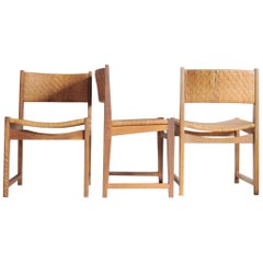 Oak and Cane Dining Chairs designed by Peter Hvidt & Orla Mølgaard-Nielsen