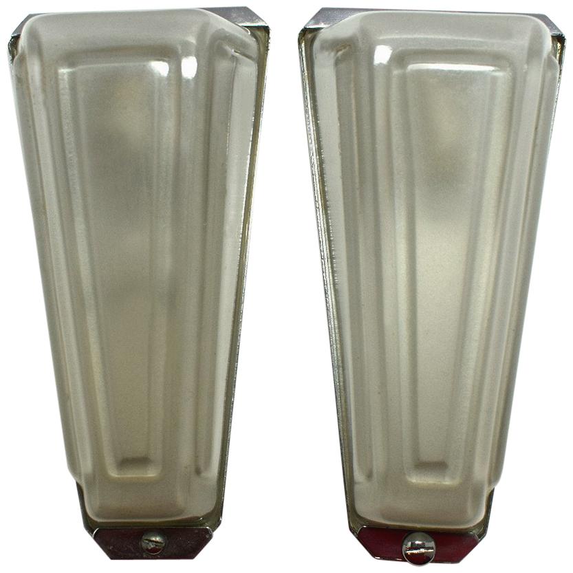 Pair of Art Deco Conical Wall Light Sconces