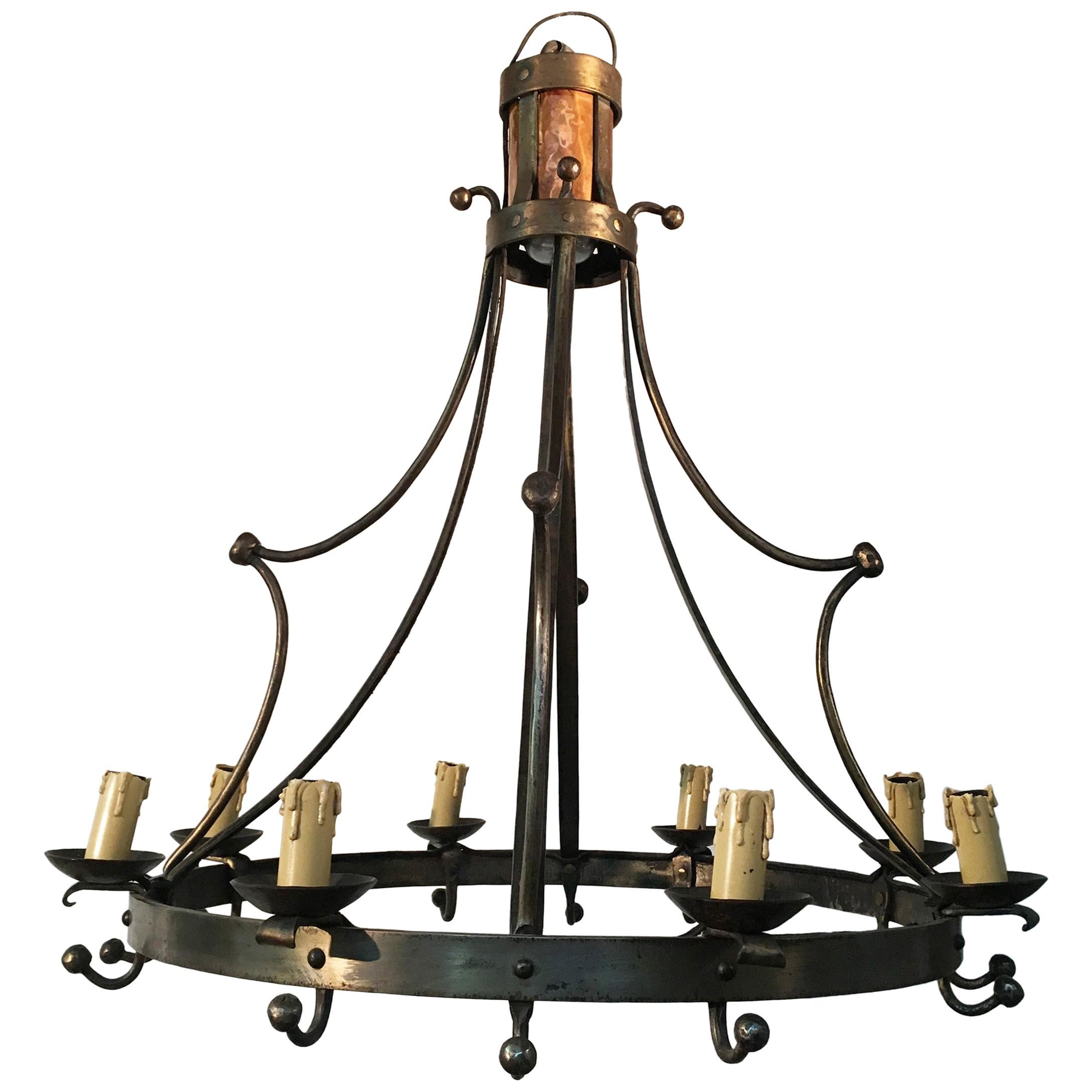 Large Neoclassical Style Chandelier, circa 1950