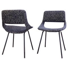 Retro Pair of Chairs by Louis Paolozzi For Zol, New Upholstered