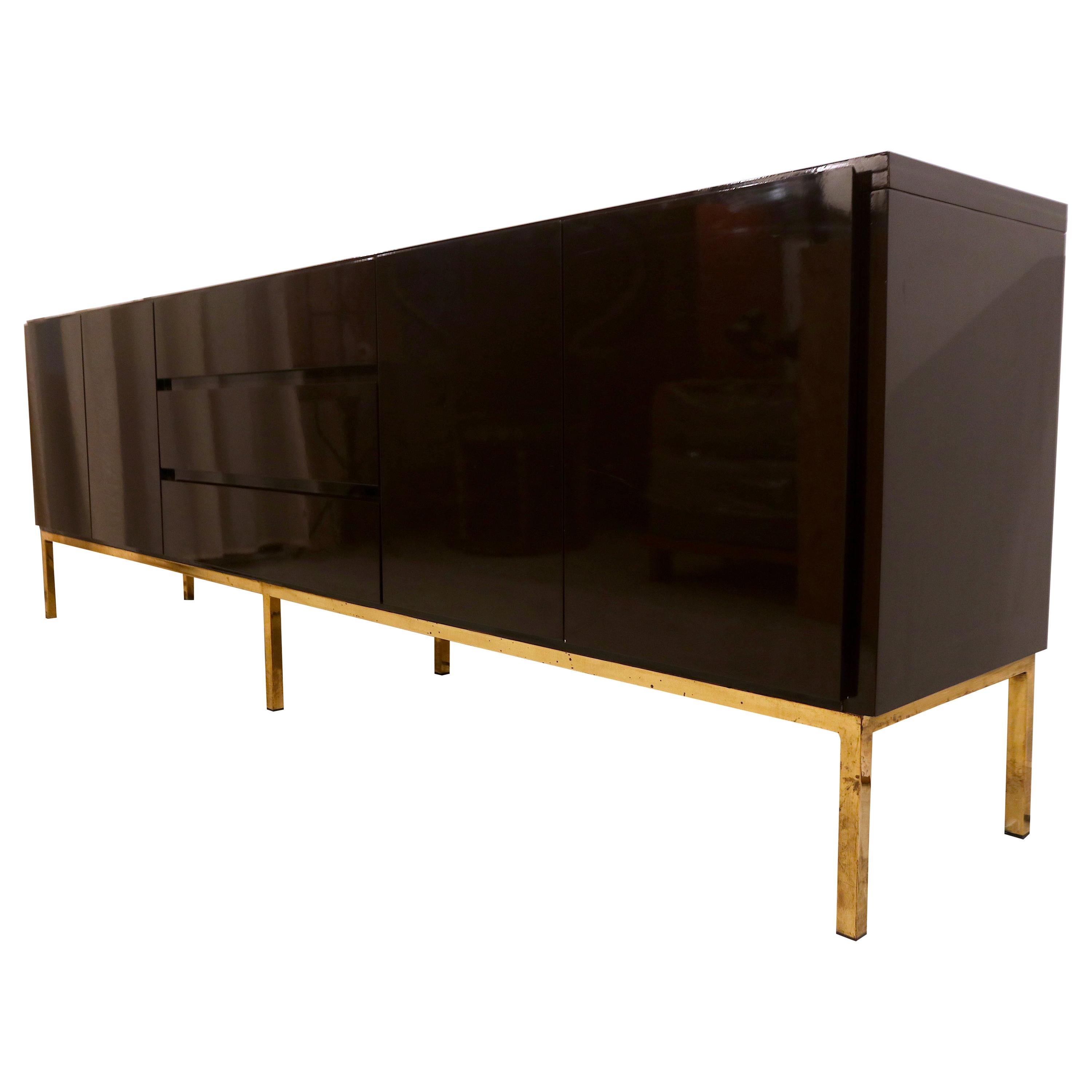 High Gloss Lacquered Credenza Sideboard by Jean Claude Mahey for Roche Bobois For Sale