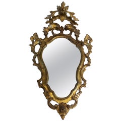 18th Century venetian Rococò gilded wood mirror in pure gold