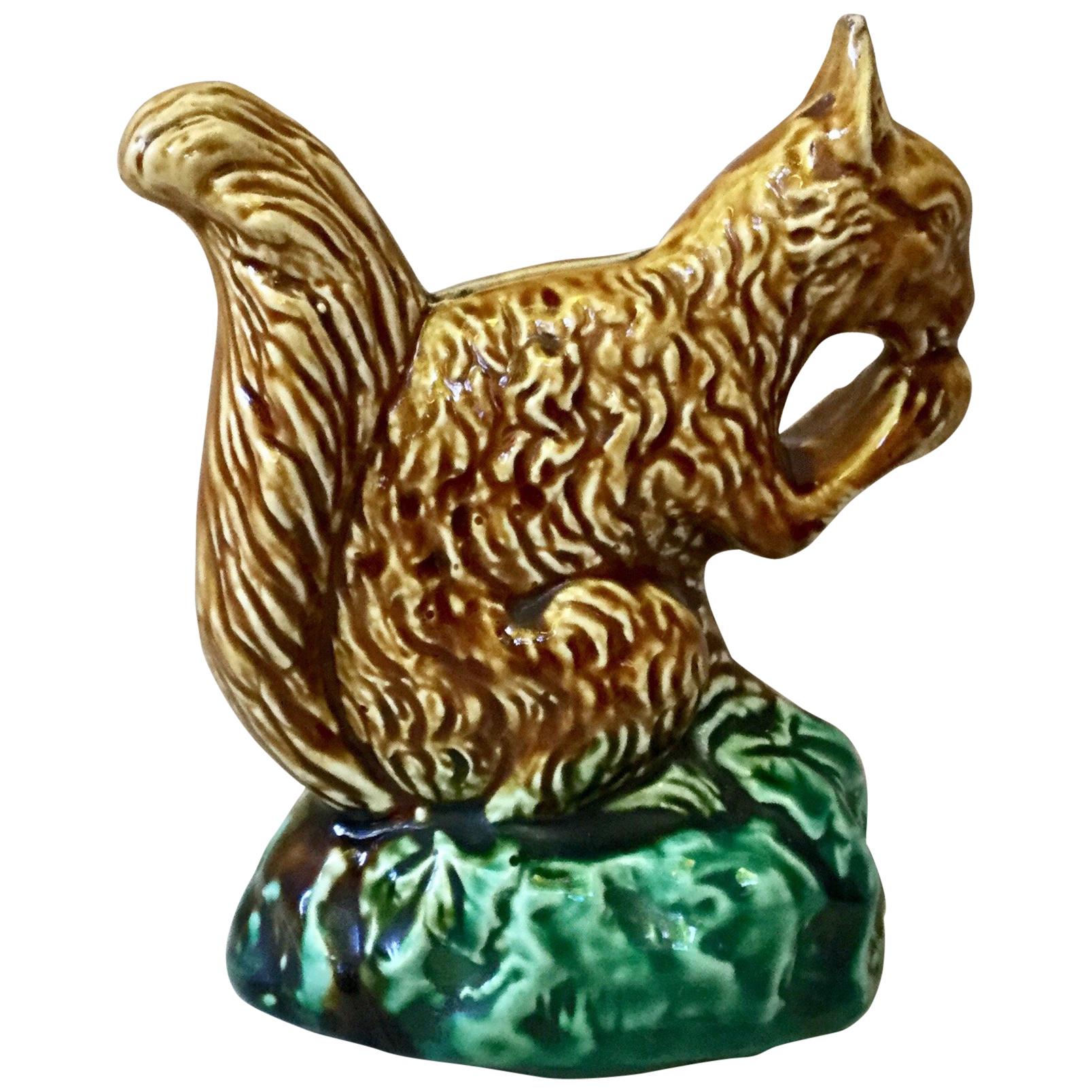 Majolica Squirrel Money Bank Onnaing, circa 1900