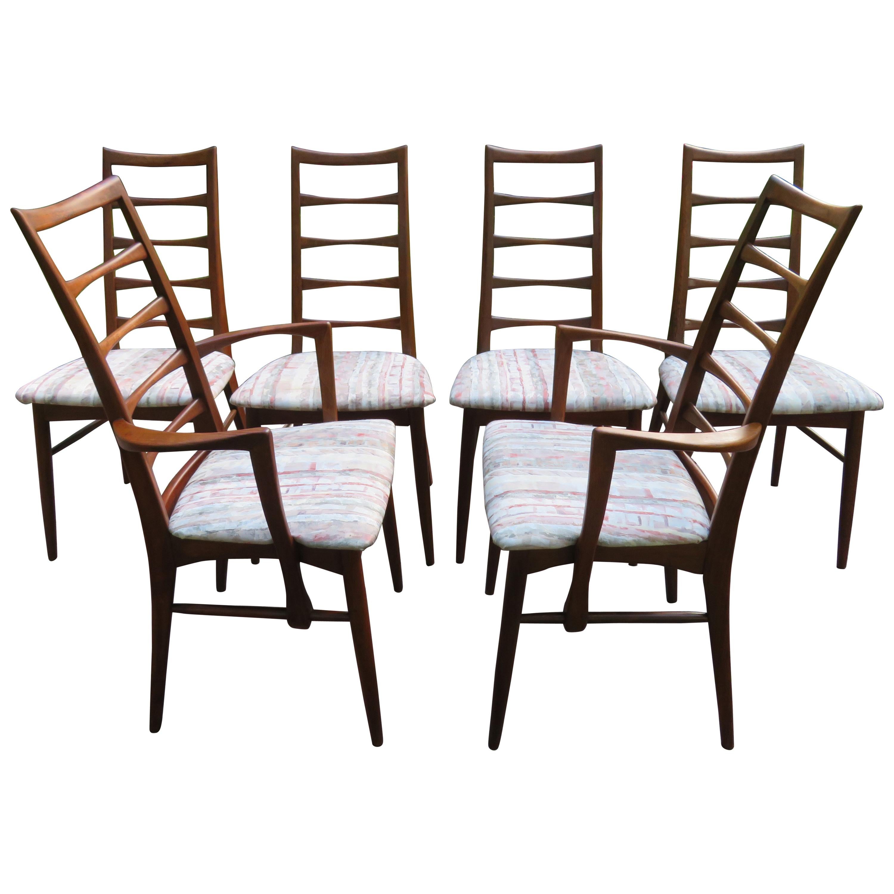 Set of Six Koefoeds Hornslet Teak Dining Chairs Midcentury Danish