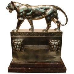 Art Deco Tiger Sculpture Figure WMF German Silver Plate Art Deco Style