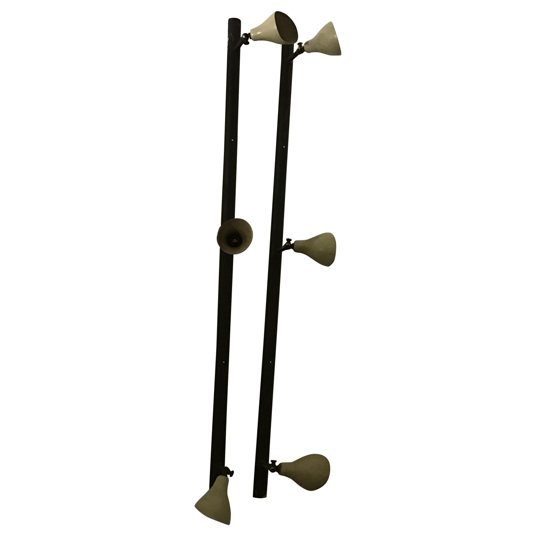 Arteluce Gino Sarfatti Brass and Painted Metal Wall Light Cream Color, 1950 For Sale