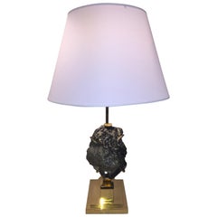 French Mounted Pyrite Specimen Lamp with Brass Base
