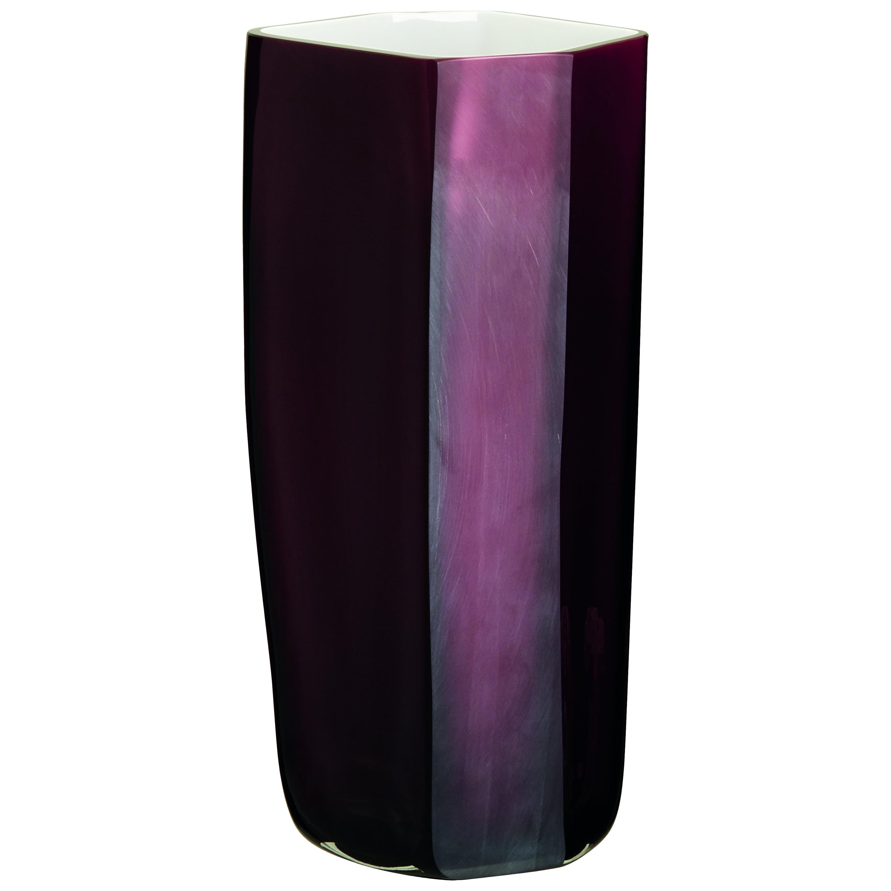 Small Torre Vase in Maroon by Carlo Moretti For Sale