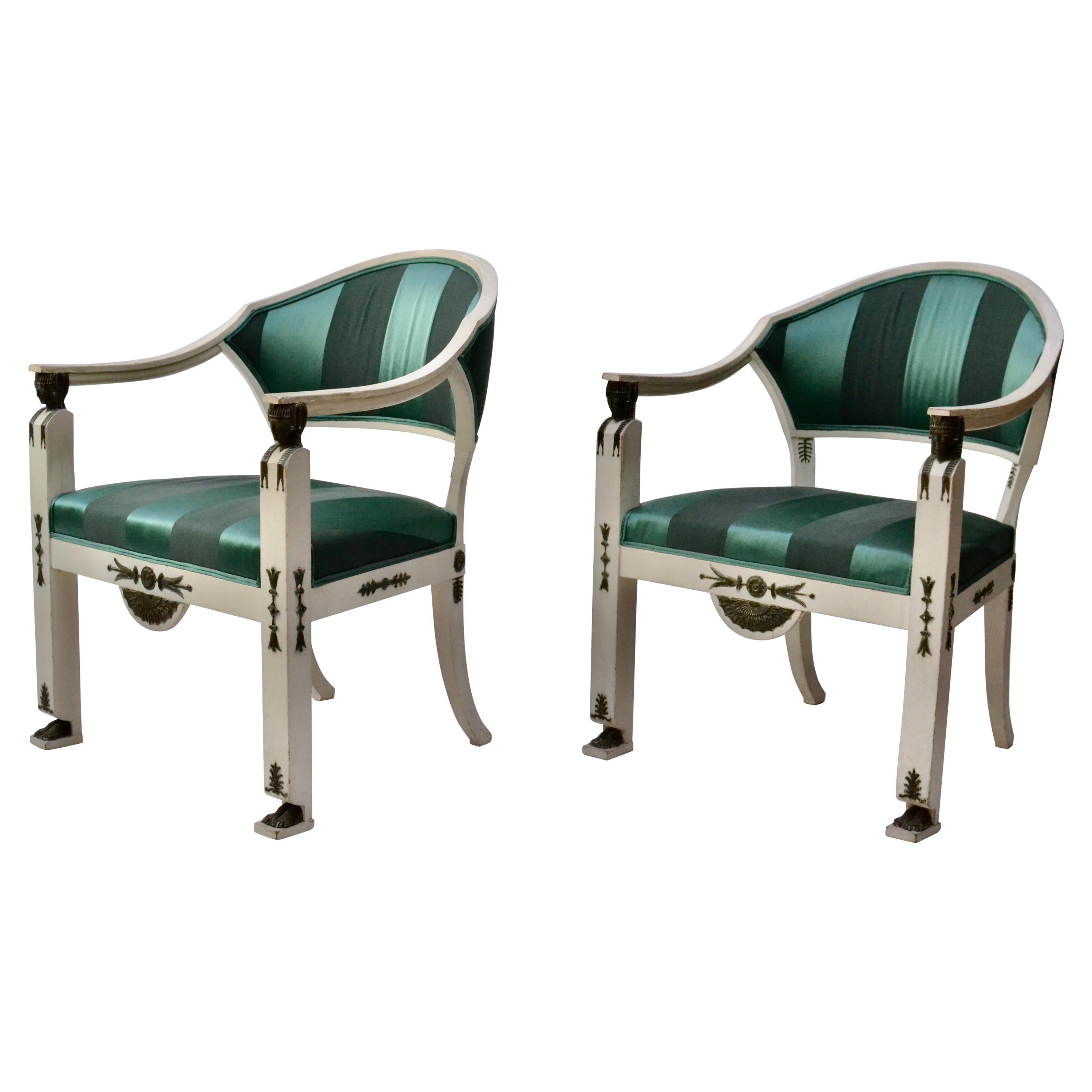 Pair of Swedish Gustavian Armchairs Made by Ephraim Stahl, Stockholm