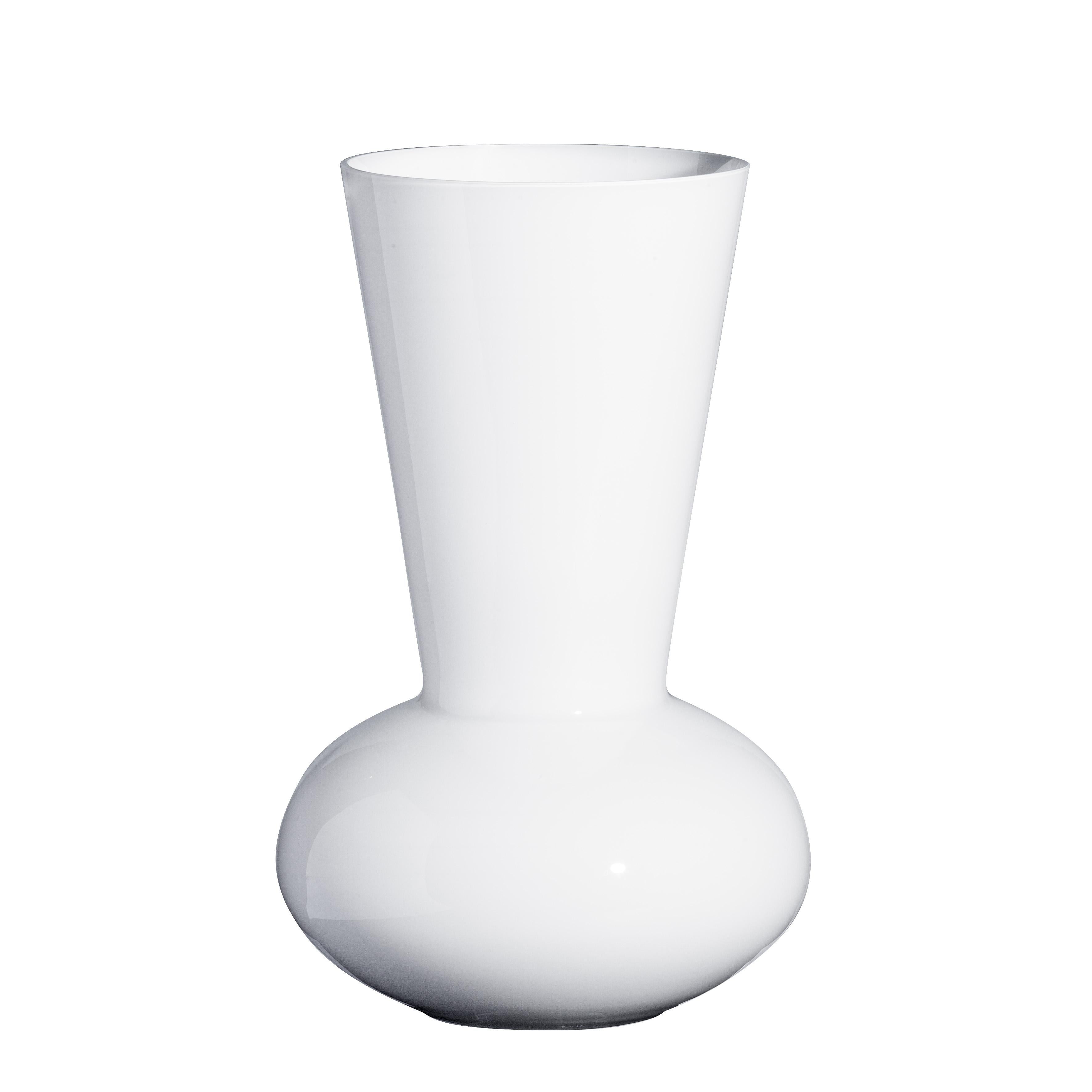 Medium Troncosfera Vase in White by Carlo Moretti