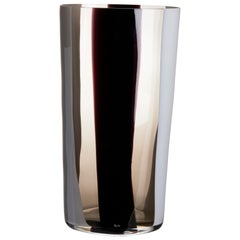 Large Ovale Vase in Grey, White and Black by Carlo Moretti