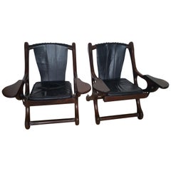 Awesome Pair of Don Shoemaker Rosewood Swinger Chairs