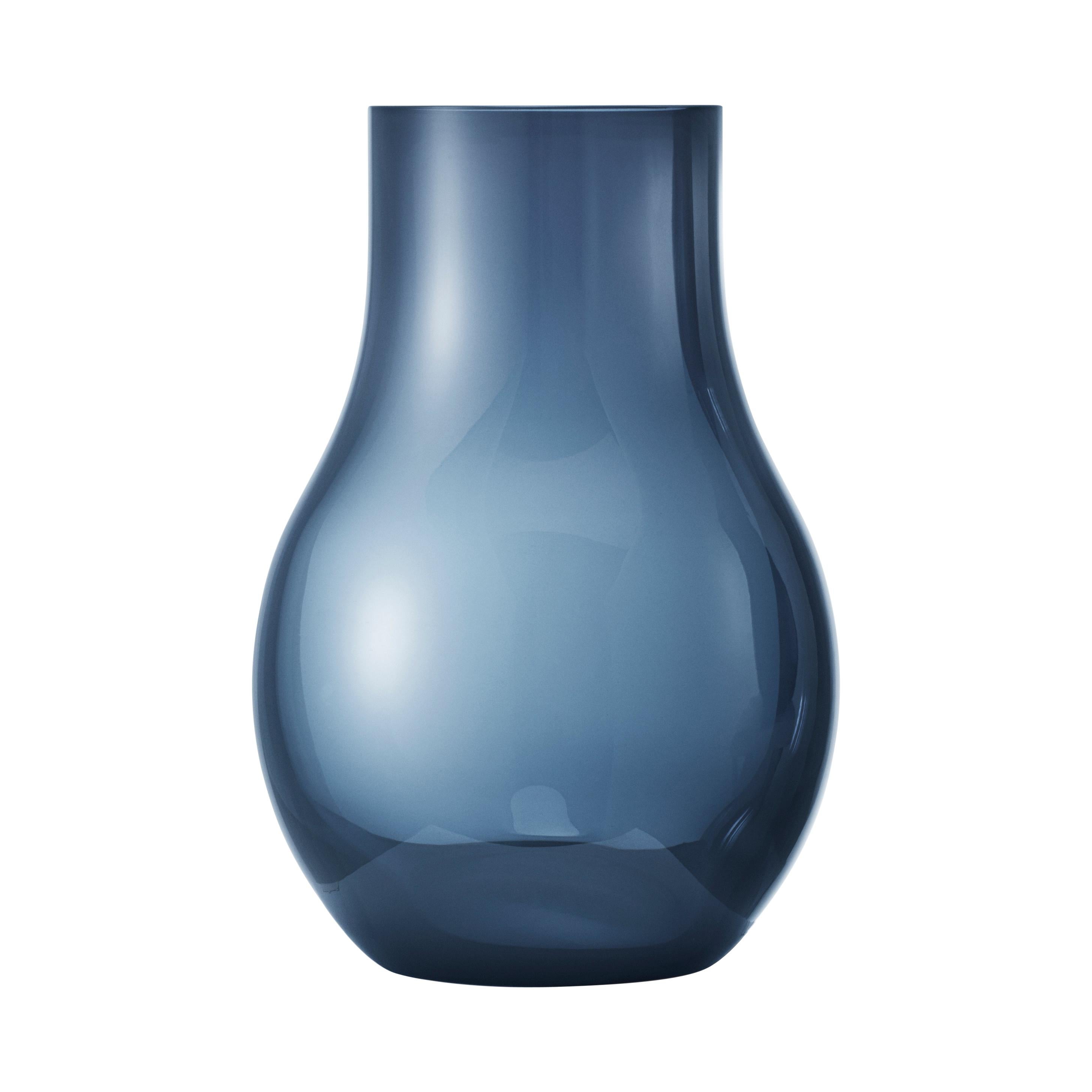 Georg Jensen Cafu Small Vase in Blue Glass by Holmbäck Nordentoft