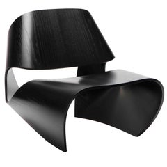 Cowrie, Ebonised Ash Veneered Bent Plywood Lounge Chair by Made in Ratio