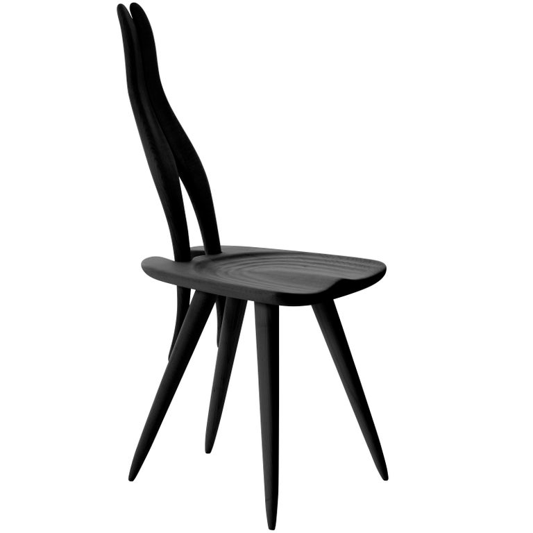 Fenis Side Chair in Black by Carlo Mollino 1