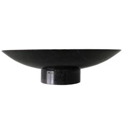 Round Tray in Black Marble