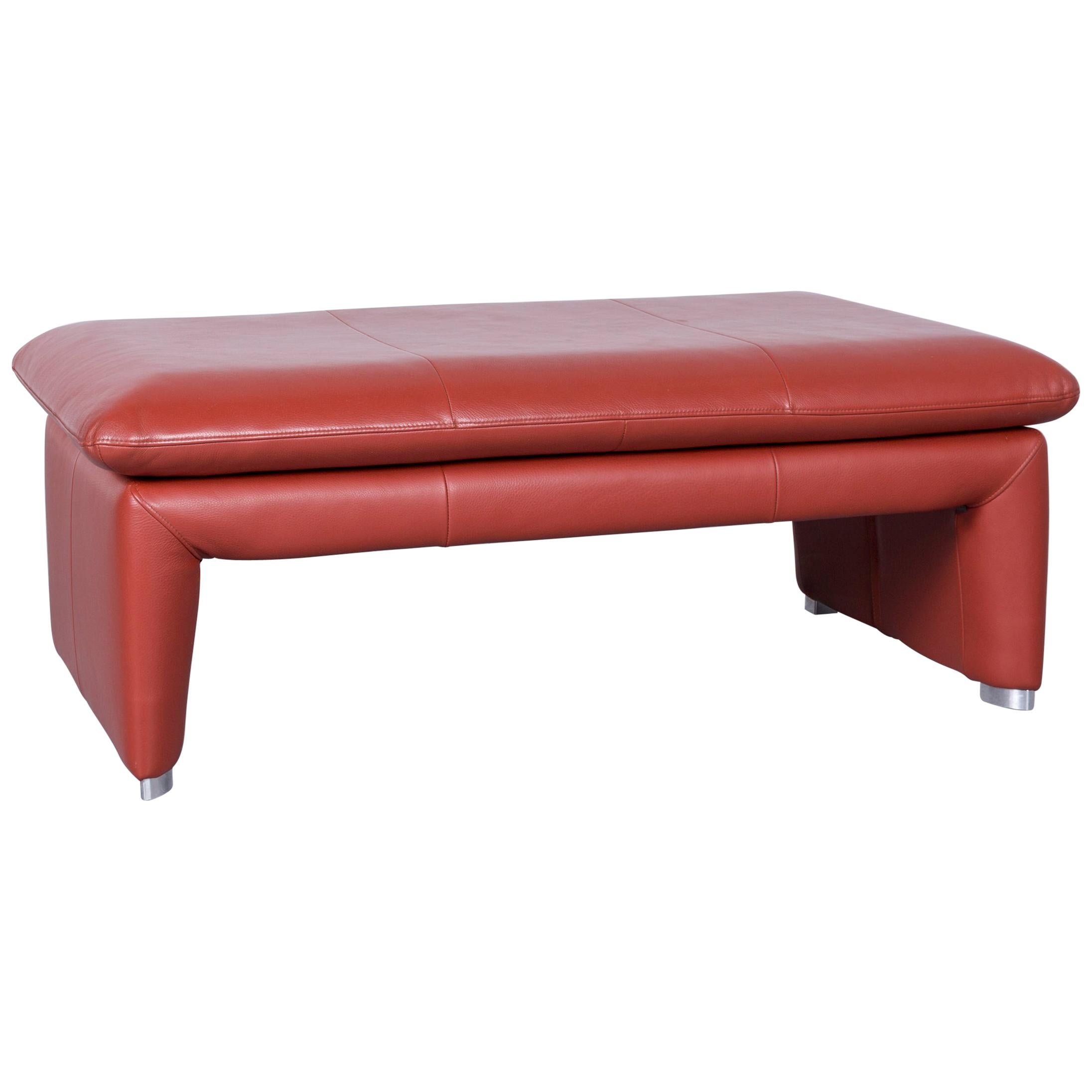 Laauser Corvus Designer Footstool Leather Red One Seat Couch Modern