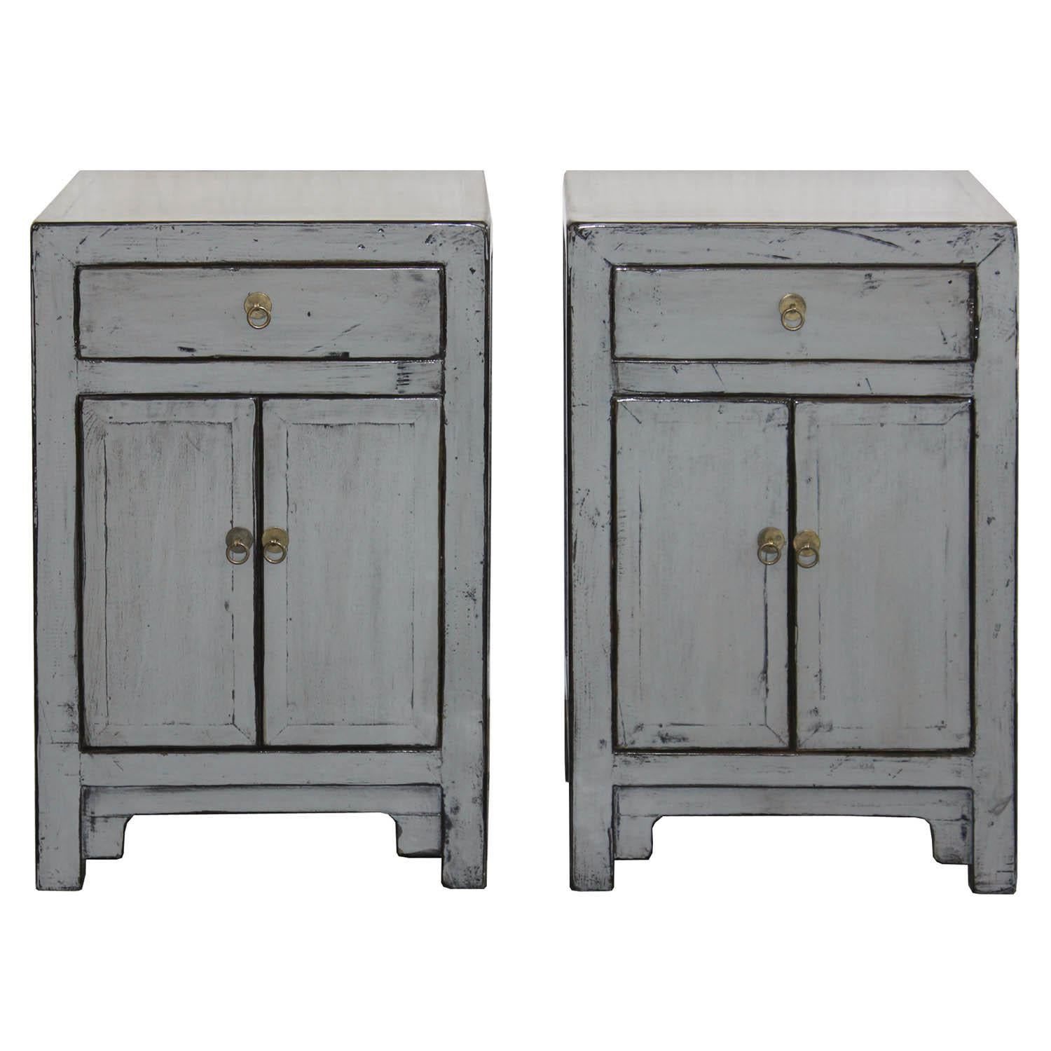 Gray One Drawer Side Chest