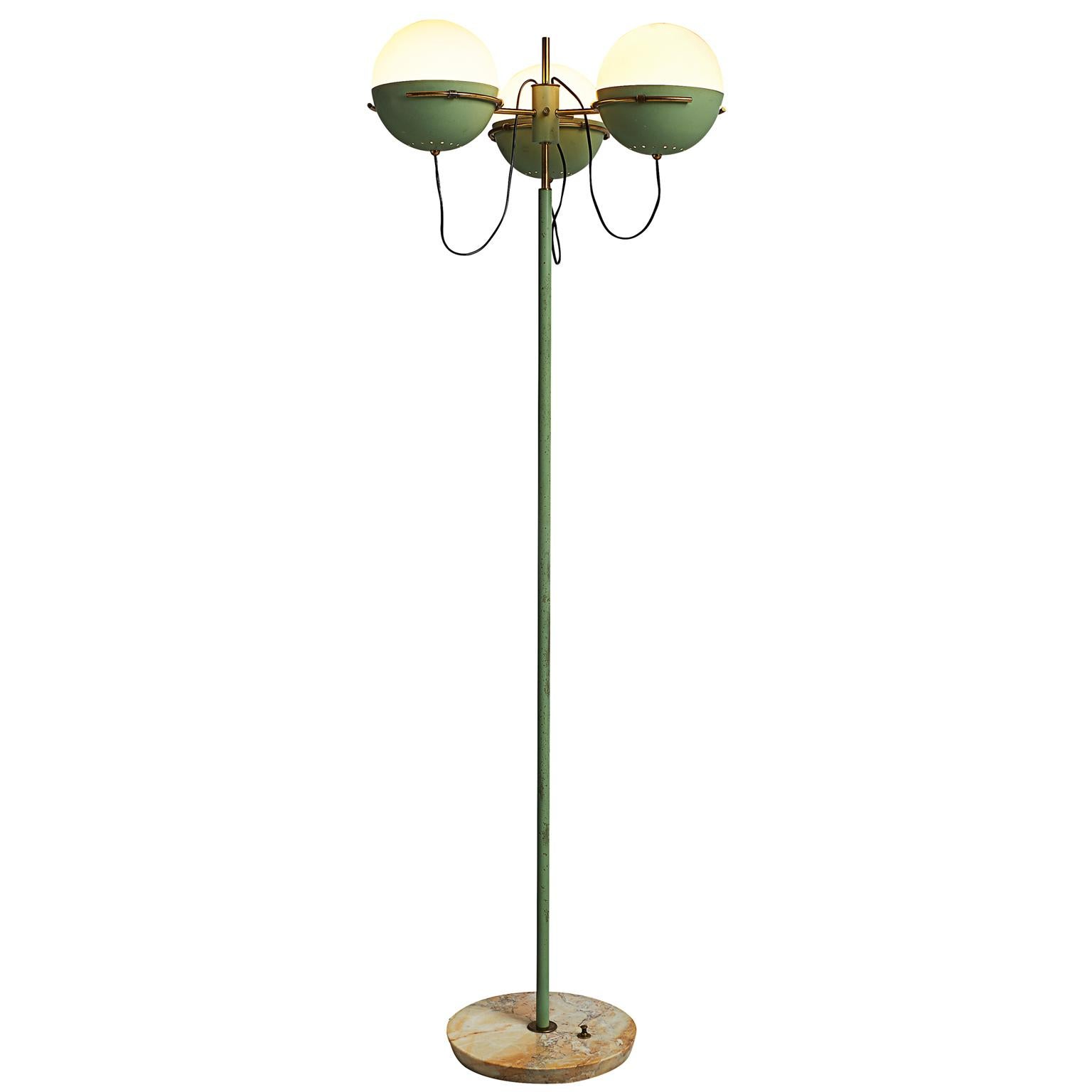 Italian Floor Lamp in Marble and Brass