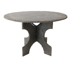 Vintage Large Round Table d’Ardoise
