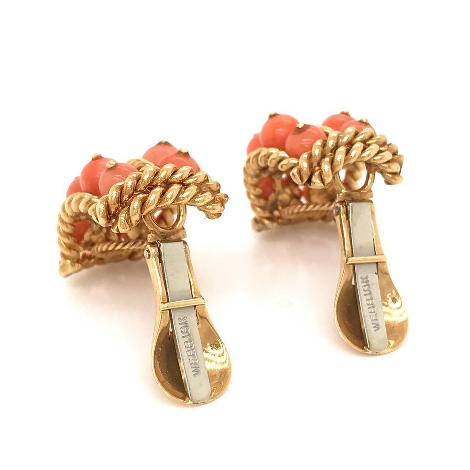 pink coral earrings