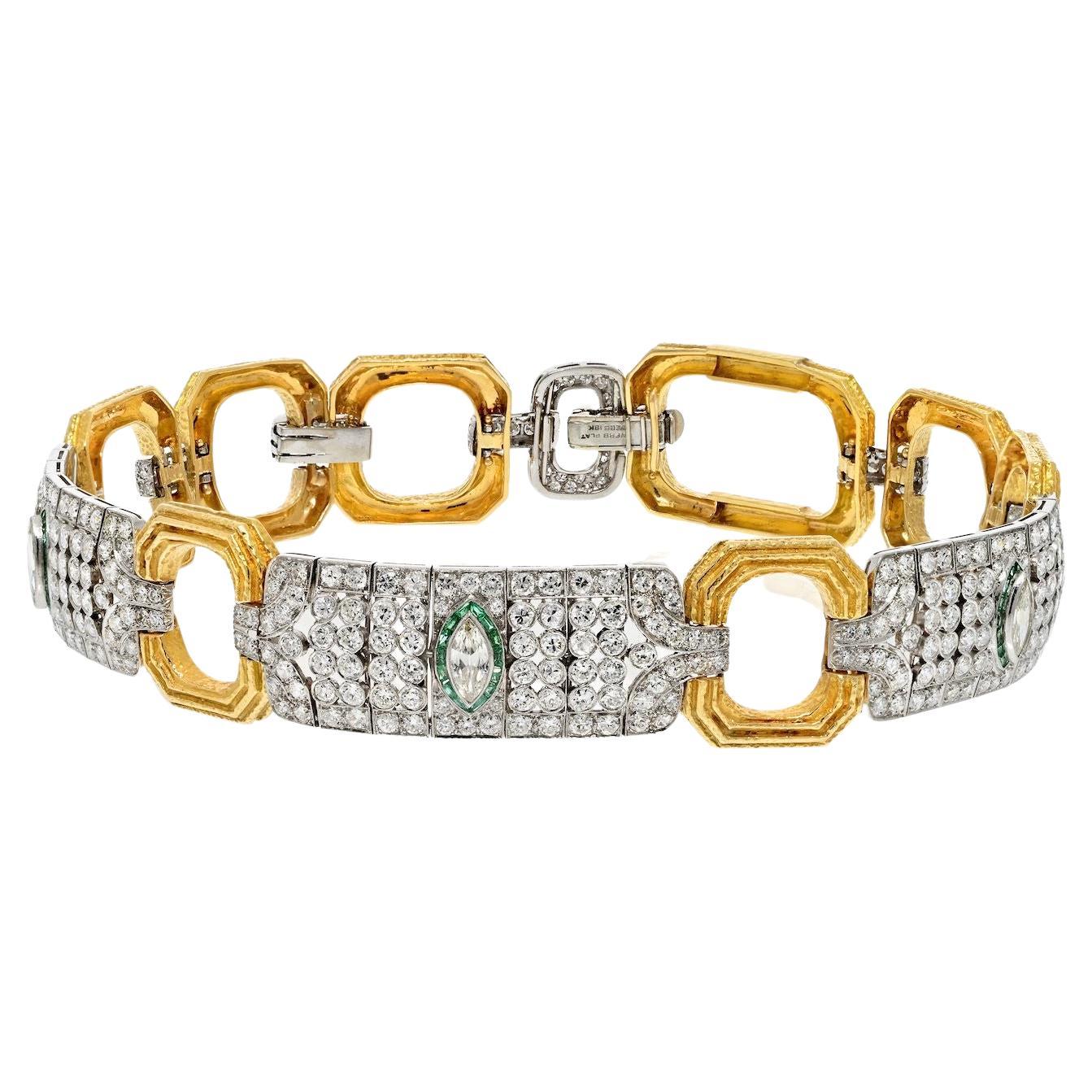 David Webb Platinum & 18K Yellow Gold 25 carat Diamond Collar Necklace