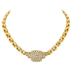 David Webb Platin & 18 Karat Gelbgold Choker-Halskette mit 6,40 Karat Diamanten