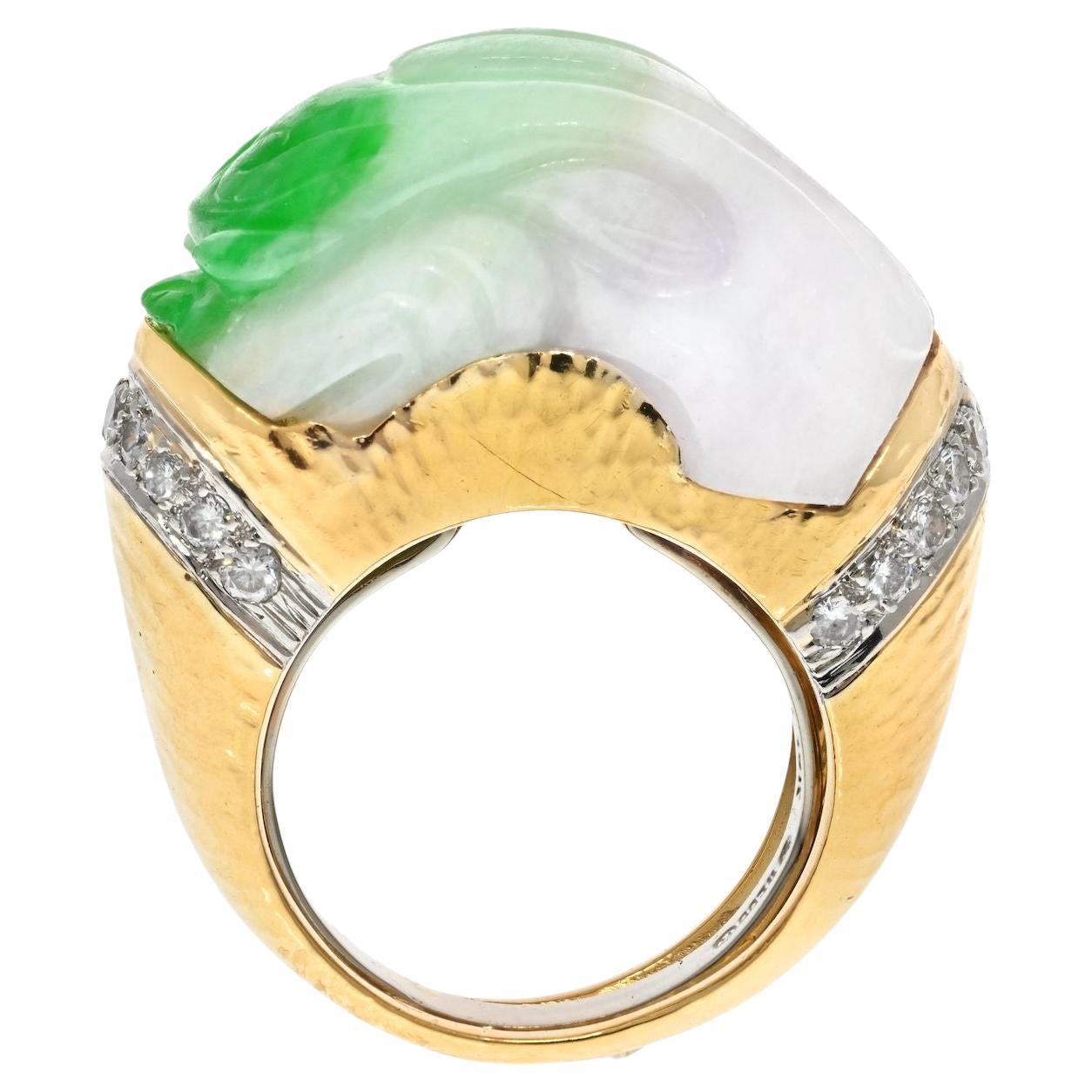 18k Jade Ring - 467 For Sale on 1stDibs | 18k gold jade ring, 18k 