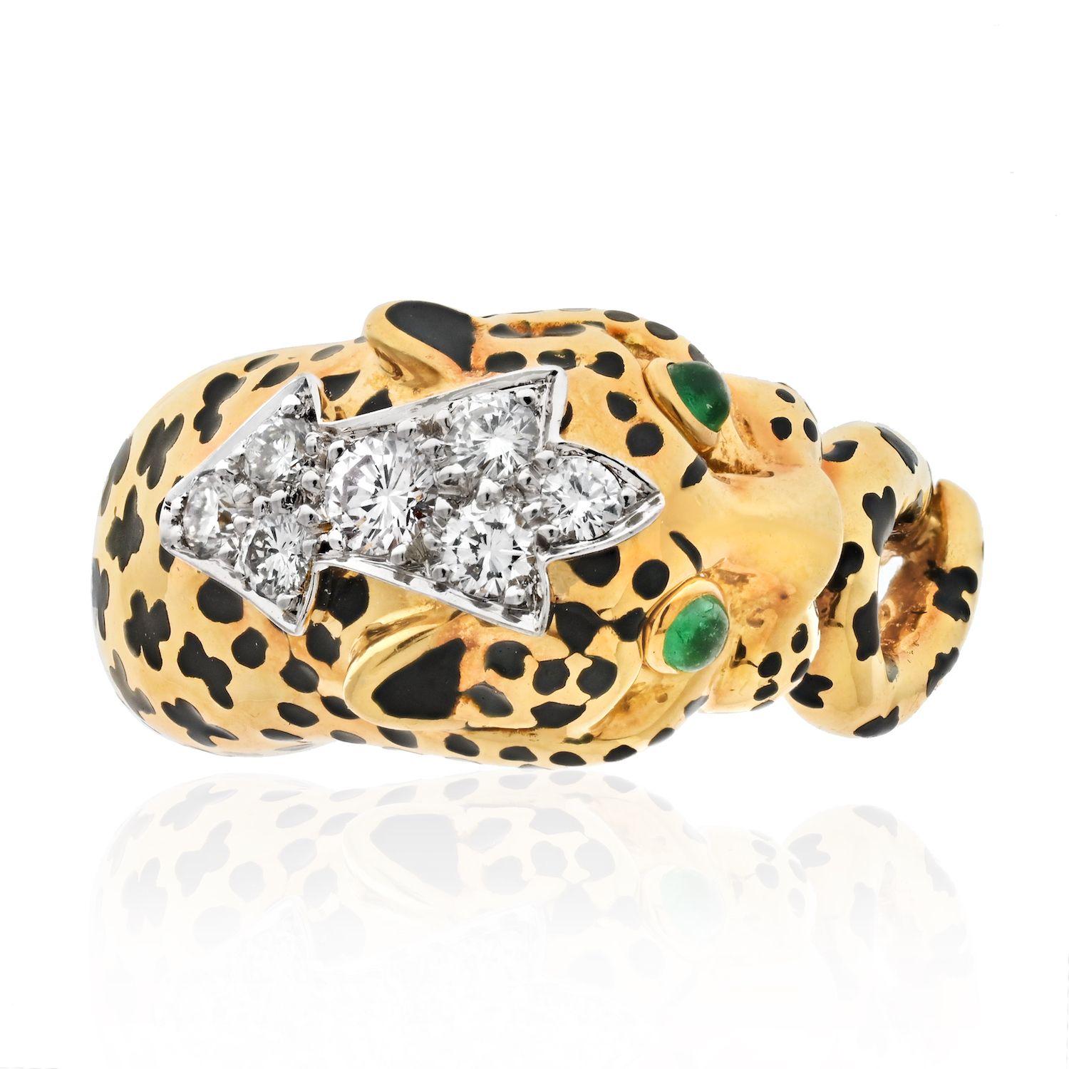 gold leopard ring