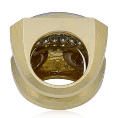 DAVID WEBB Platinum & 18K Yellow Gold Diamond "Overpass" Ring