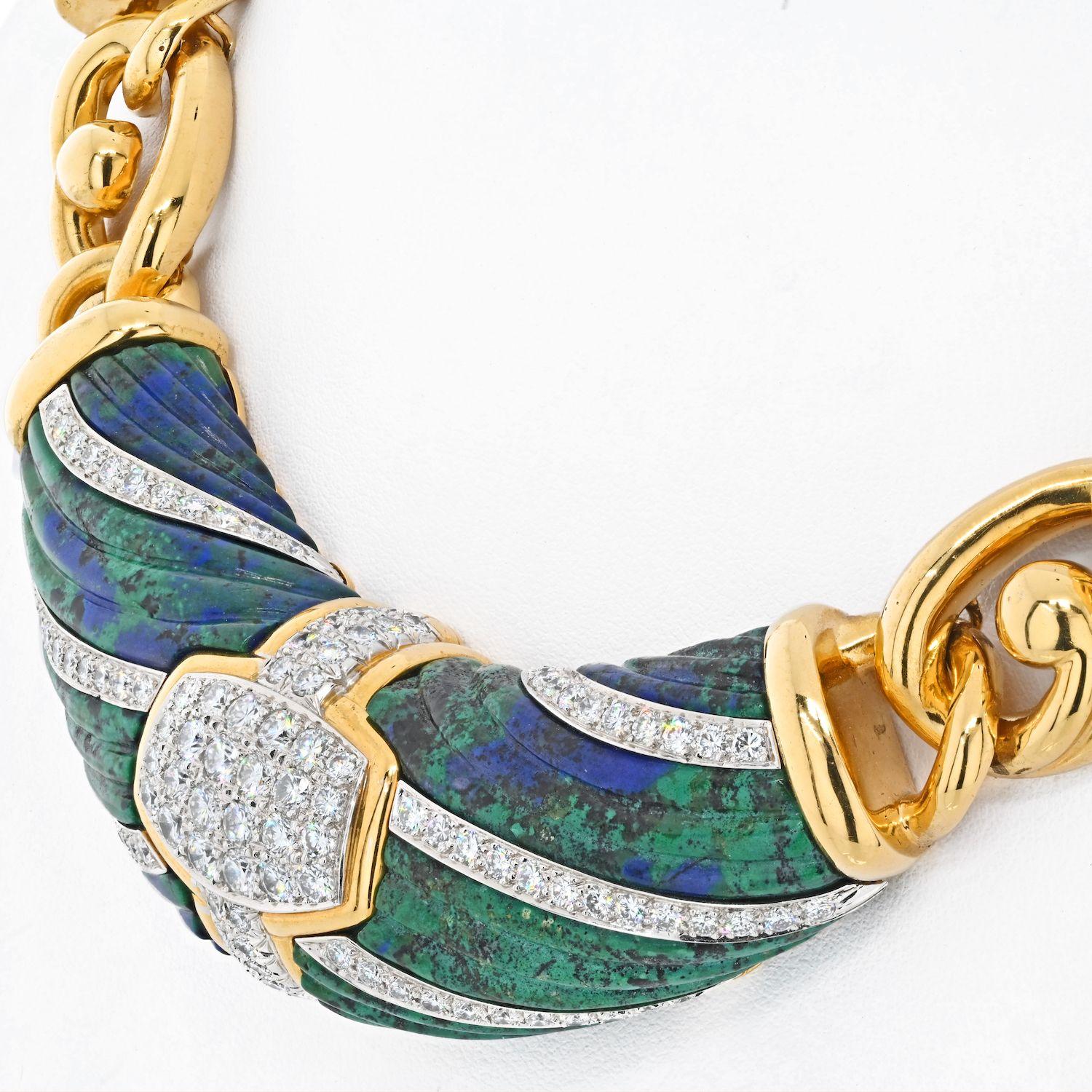 Essteller-Halskette aus Platin und 18 Karat Gelbgold von David Webb Damen im Angebot