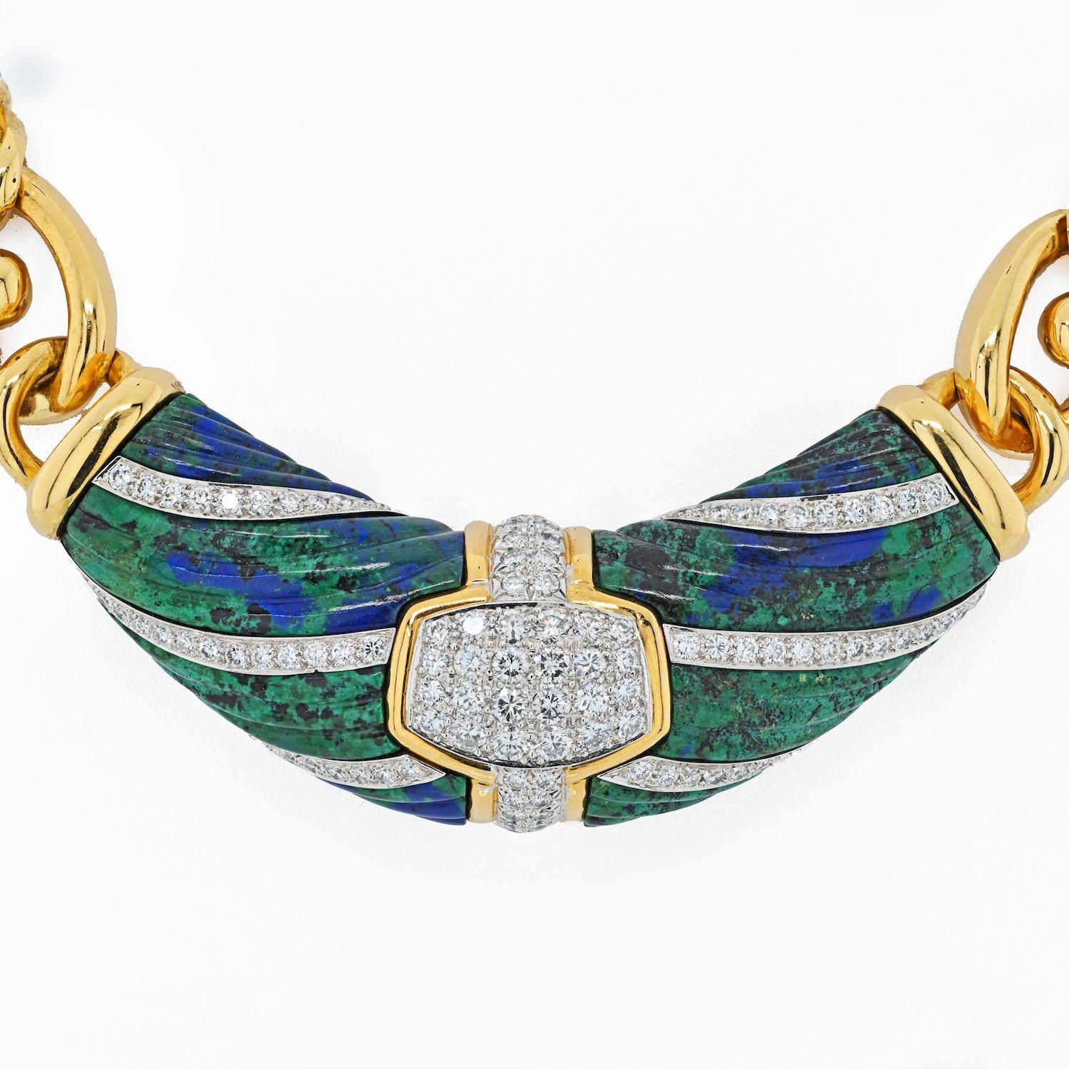 Essteller-Halskette aus Platin und 18 Karat Gelbgold von David Webb im Angebot 2