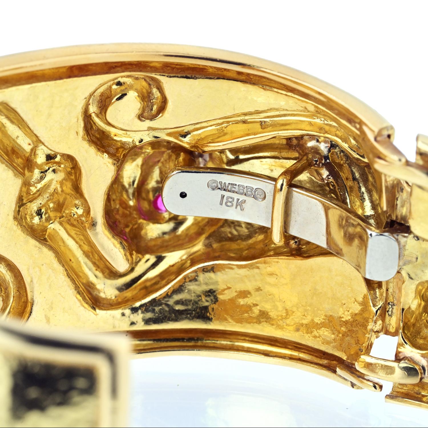 David Webb Bracelet double singe en platine et or jaune 18 carats Excellent état - En vente à New York, NY