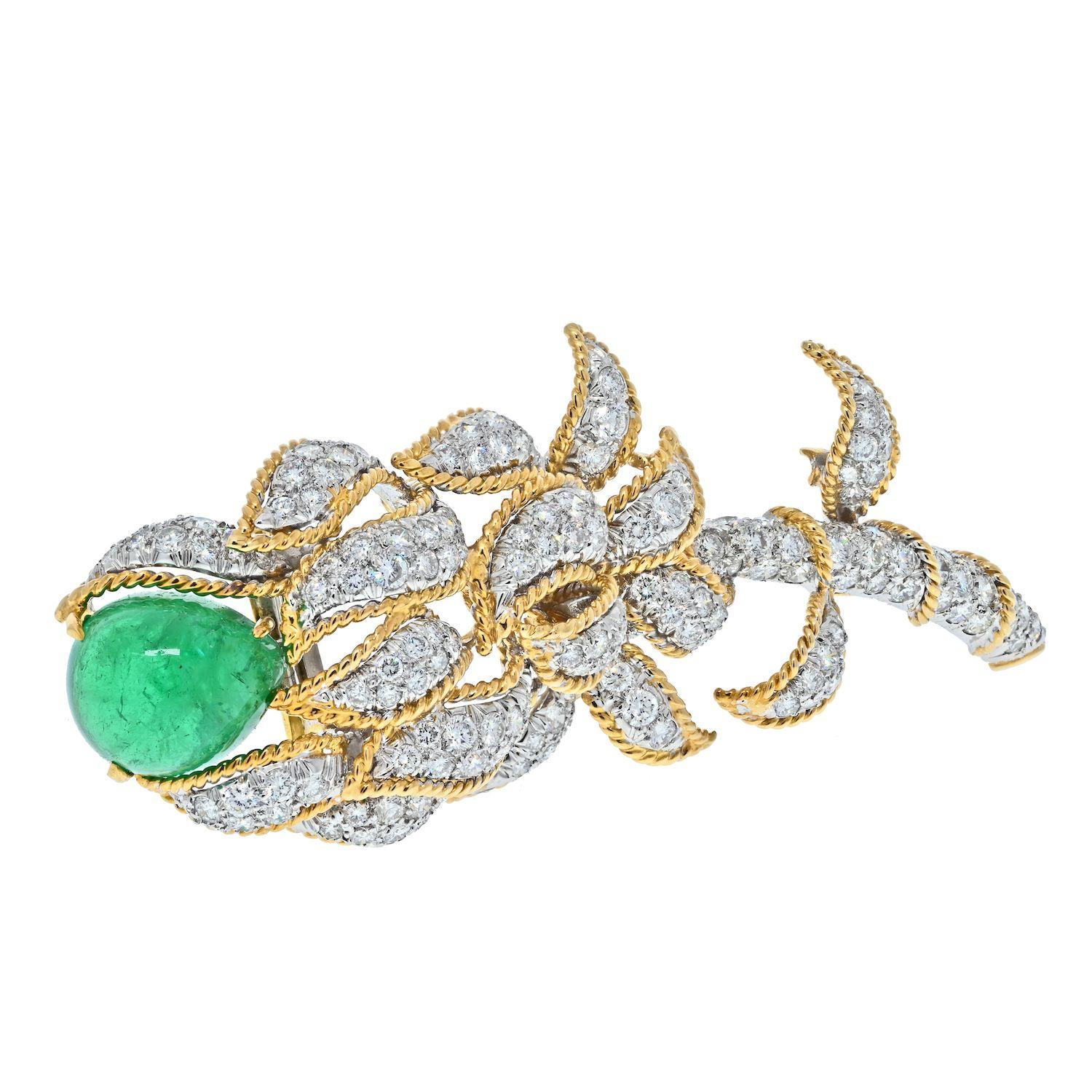 emerald green brooch