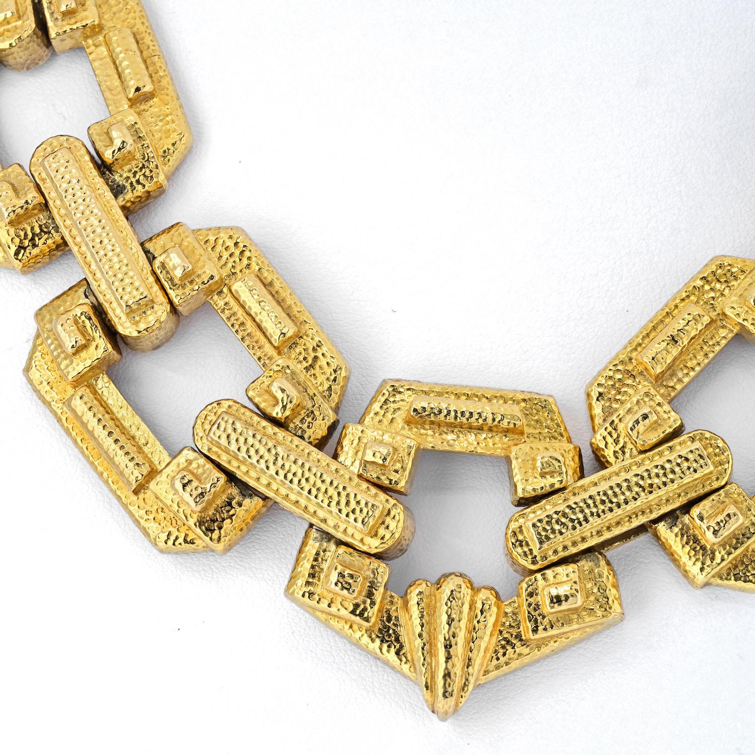 Moderne David Webb, grand collier à maillons ouverts en platine et or jaune 18 carats, ancien et ancien en vente