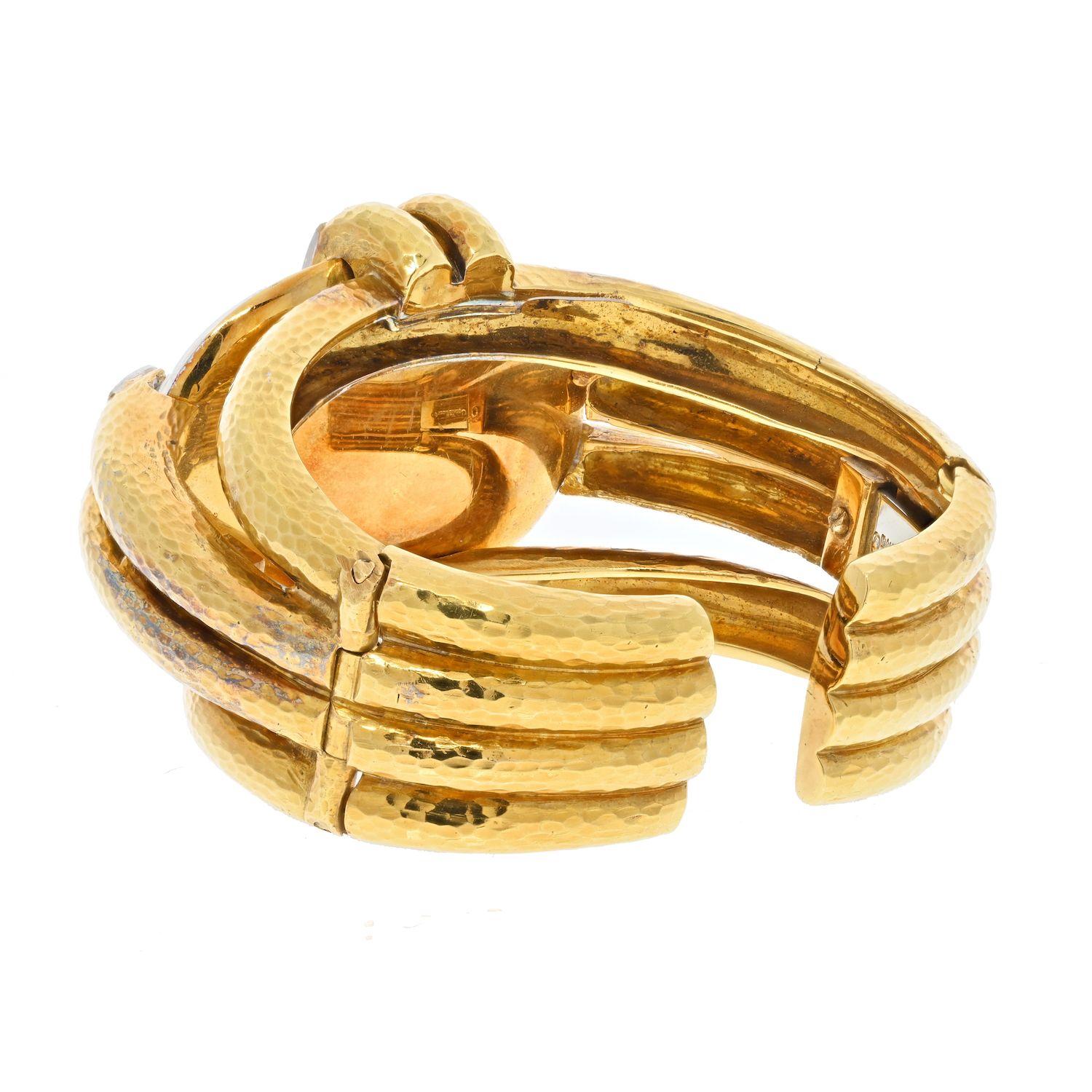 David Webb Bracelet Notre Dame en platine et or jaune 18 carats et cristal de roche Pour femmes en vente