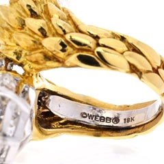 David Webb Anello ByPass in platino e oro giallo 18 carati con cristallo di rocca